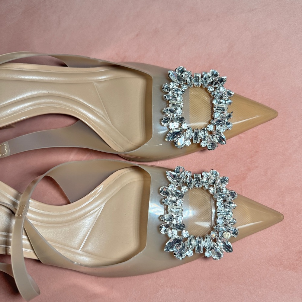 Zara Nude Heels with Sparkling Embellishments